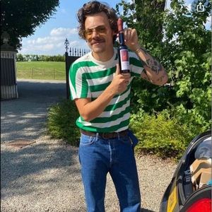 Harry Styles Green/White Striped Tee